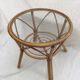 Table in rattan, bamboo and glass