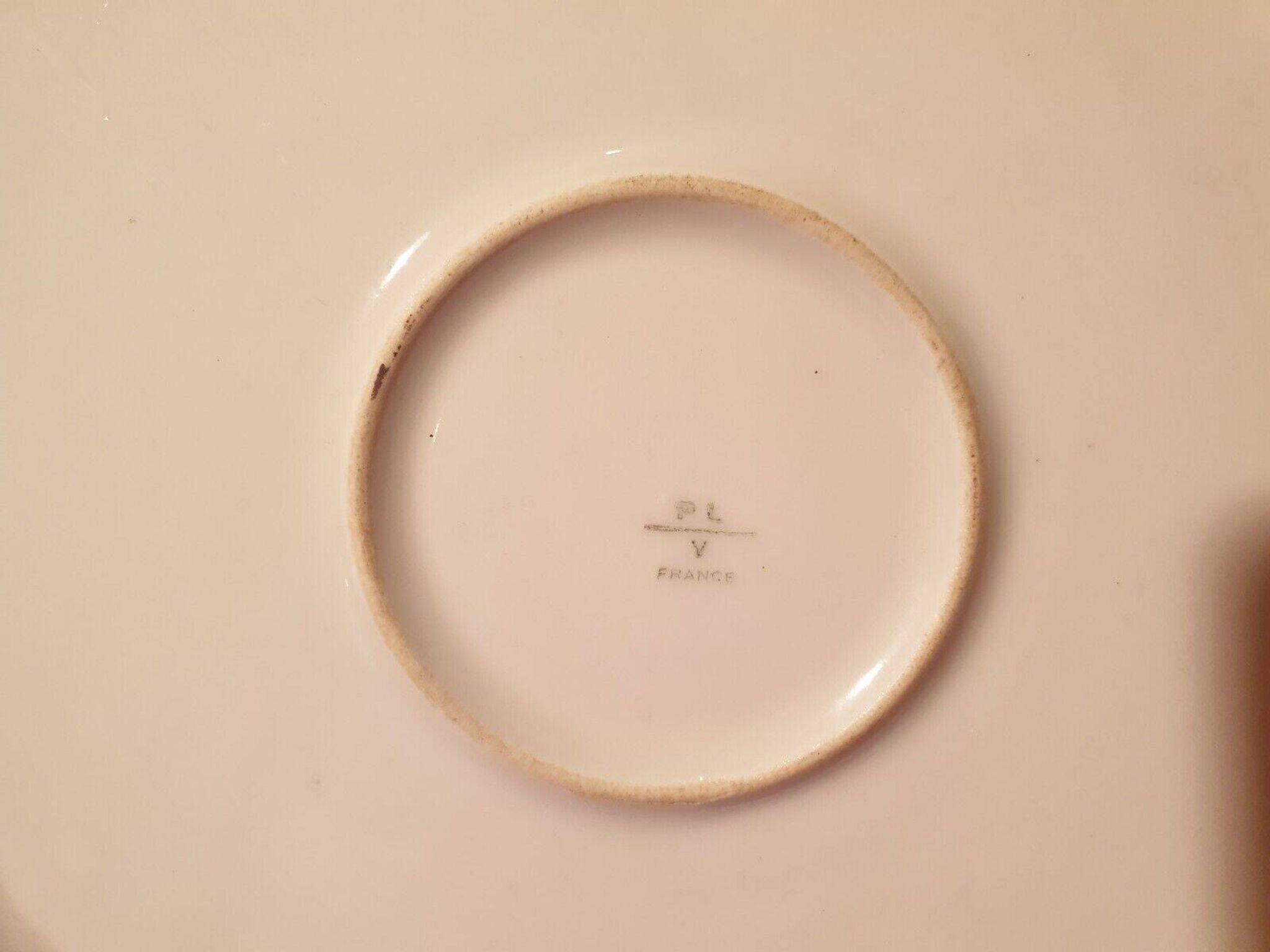 Three pretty round dishes including a hollow white and gold porcelain PLV France