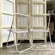 2 white metal "Ted Ned" folding chairs by Niels Gammelgaard for IKEA, 1980s