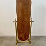 Old free-standing mirror in gilded brass in psychedelic neoclassical style Years 40 France