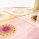 French pink ceramic swivel coffee table by Georges Pelletier, 1960s.
