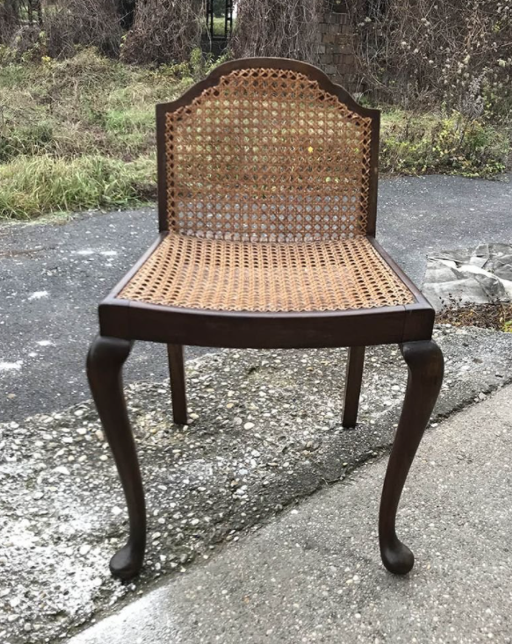 Vintage Wood & Cane Lounge Chair, 1950s
