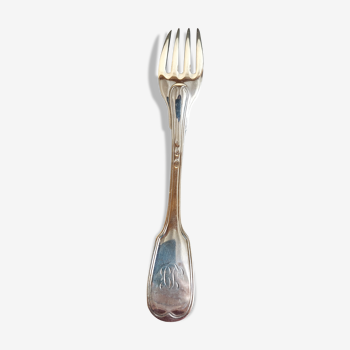 Solid silver fork hallmark Reymond Moureau before 1840