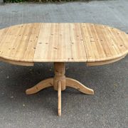 Table de repas ronde extensible en bois massif brut