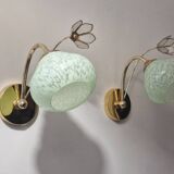 Appliques Verre de Clichy et fleur de nacre