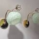 Clichy glass and mother-of-pearl flower wall lights