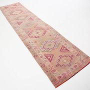 3x12 Rug For Kitchen Pale Red Pink Turkish Vintage Runner Rug 85x367Cm