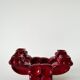 Pair of large burgundy ceramic candlesticks, 1950