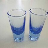 Suite of 8 blue glasses Myosotis