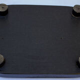 Old oval glass globe 35.5 cm high black foot