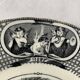 6 black dessert plates Old and Johnston Bordeaux 19th century astrology