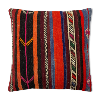 Vintage turkish kilim cushion cover, 60x60 cm