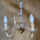 Glass and brass chandelier