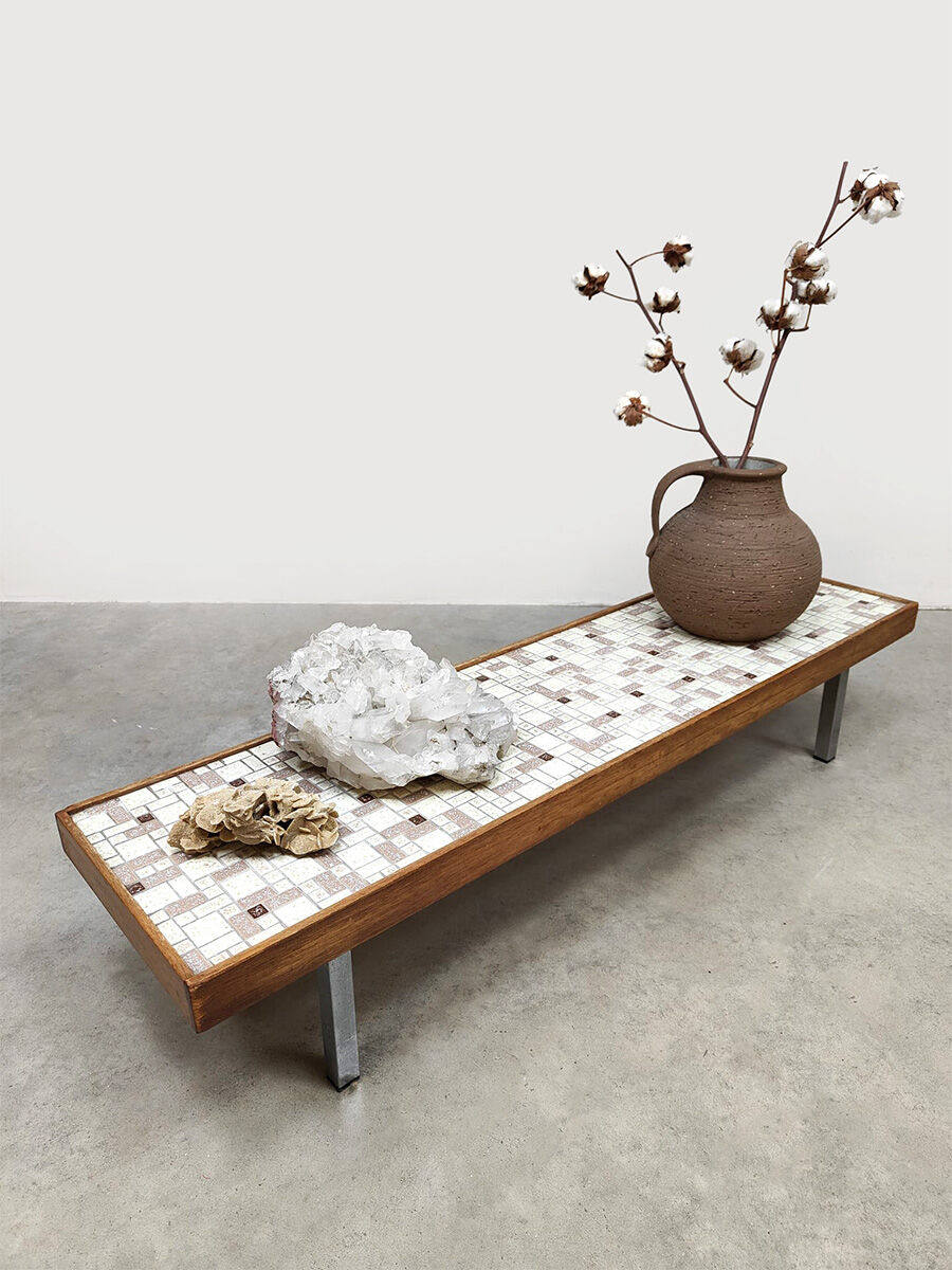 Vintage tile coffee table side table 'extra low'