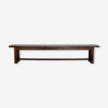 Minimalist bench made of solid chestnut wood - 50s