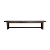 Minimalist bench made of solid chestnut wood - 50s