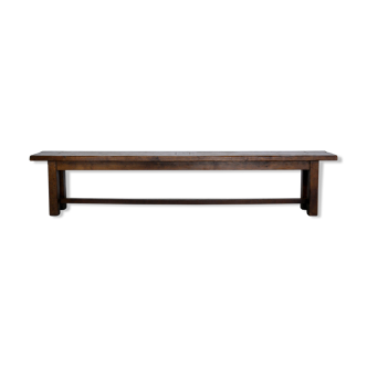 Minimalist bench made of solid chestnut wood - 50s