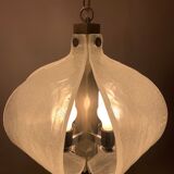 1960s Kaiser Murano Glass and Chrome Ceiling Light