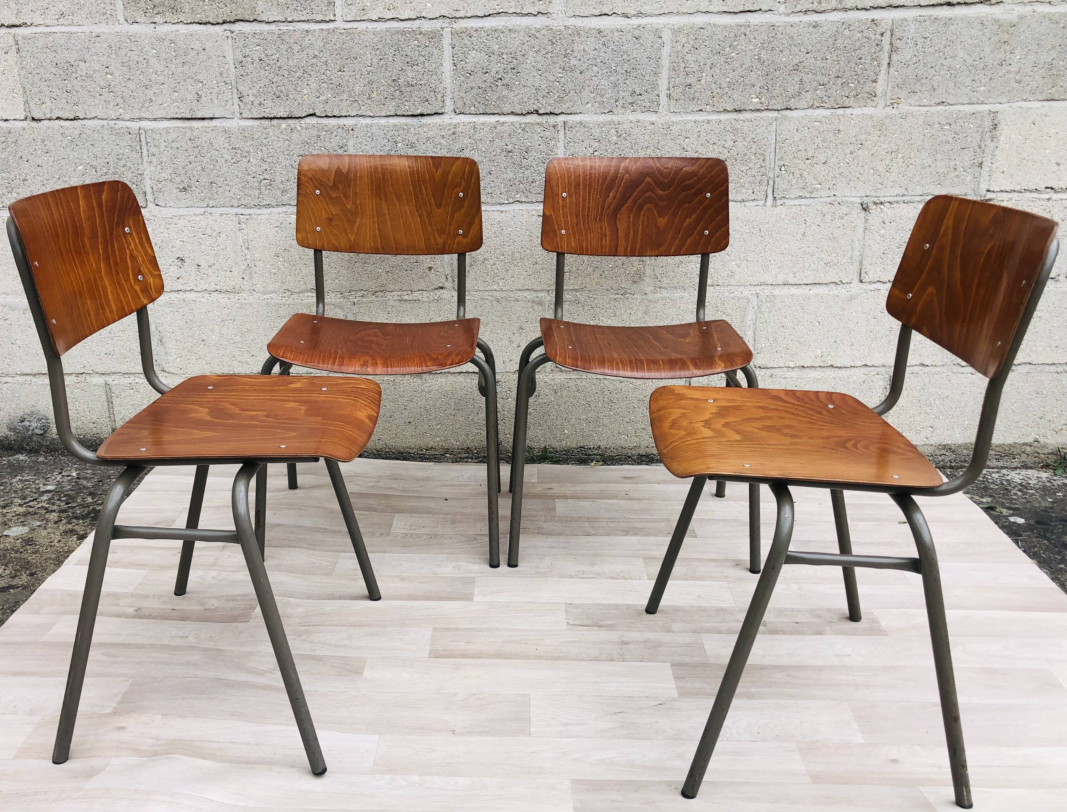 4 chairs Marko 60s gray base