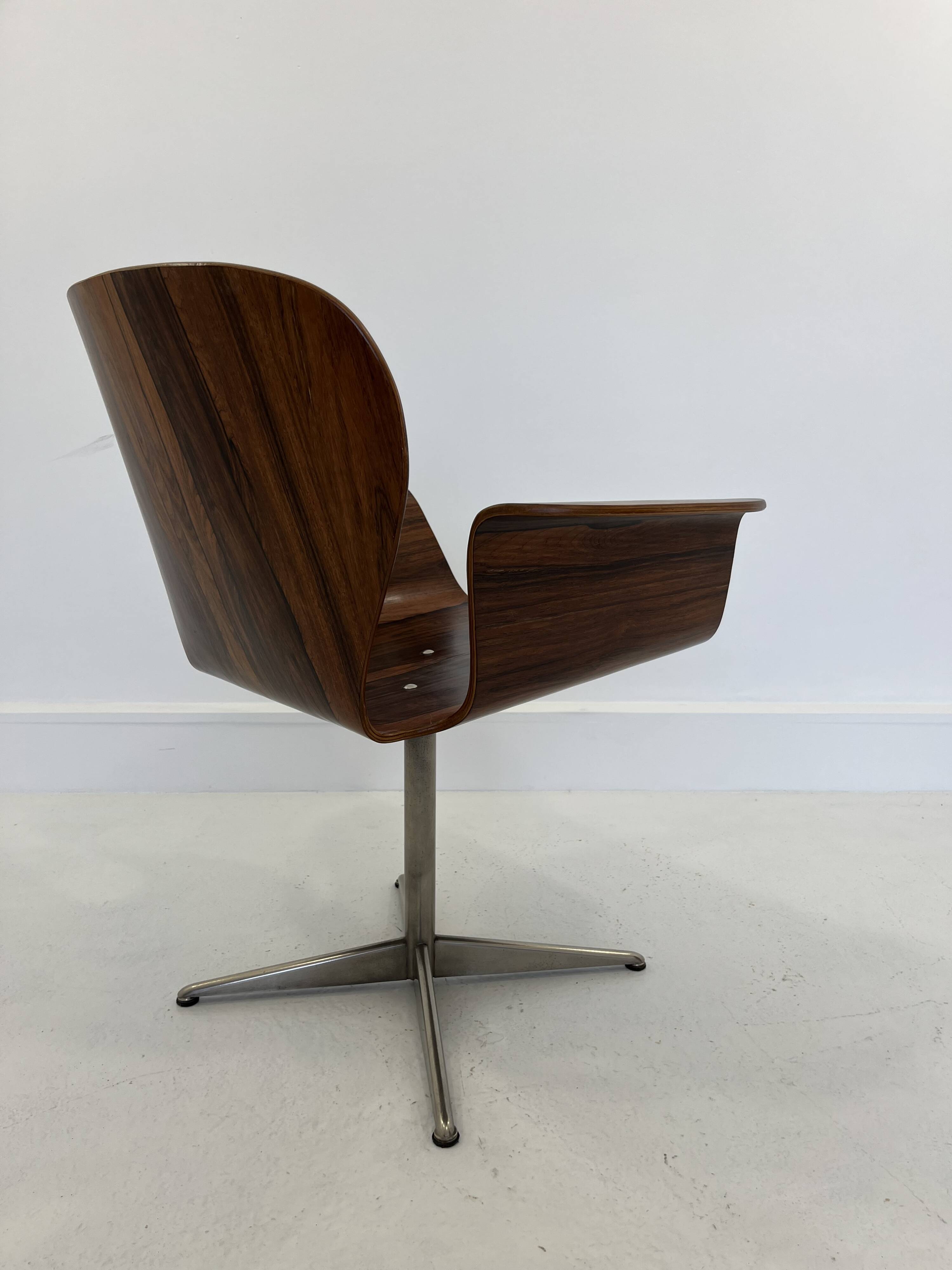 Mid-Century Plywood Focus Chair by A. Belokopytoff for Westnofa