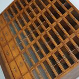 Large vintage German oak haberdashery shop cabinet, 1940s