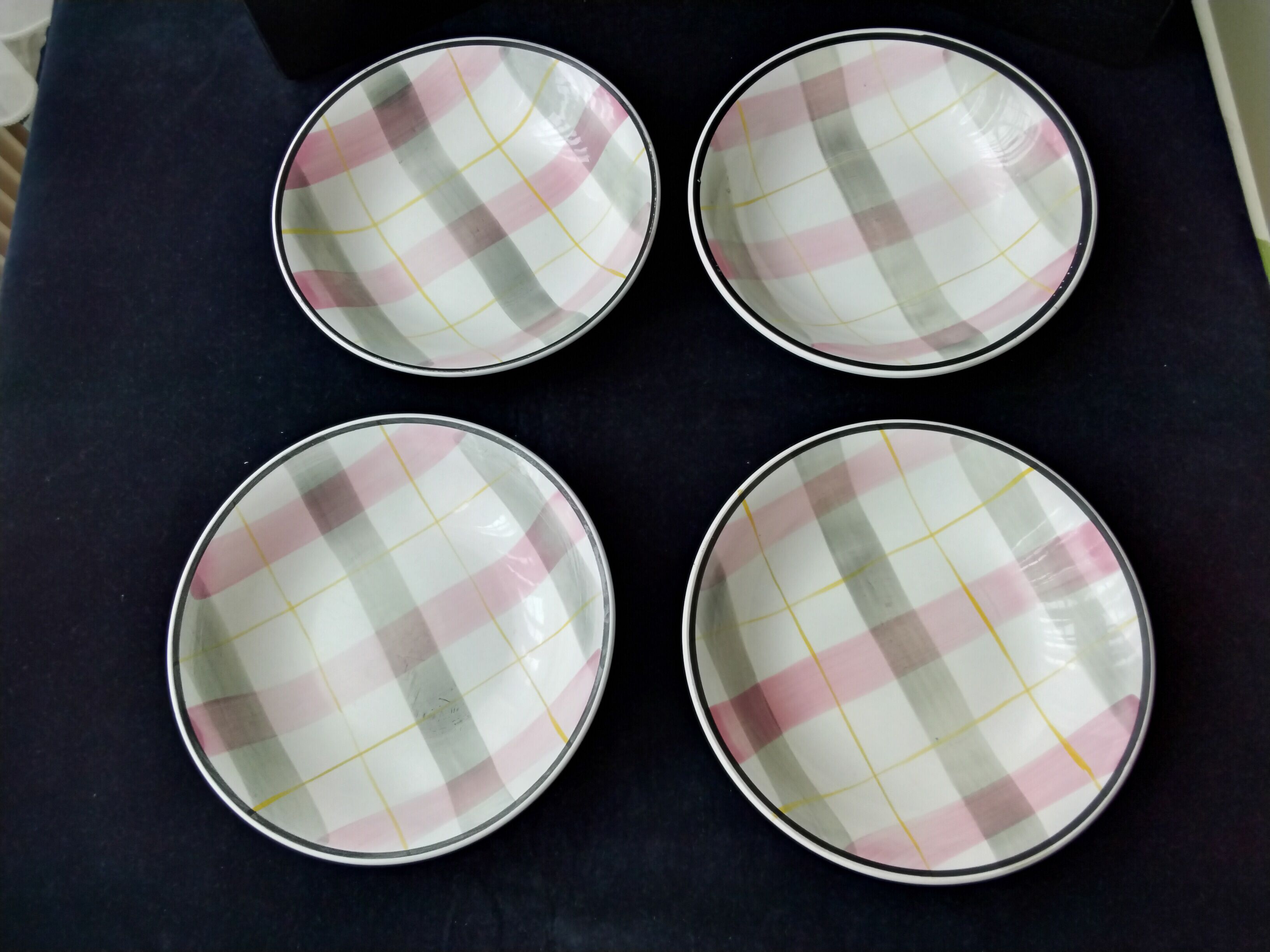 Set of 4 Digoin Sarreguemines soup plates