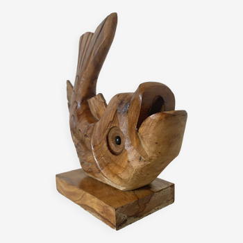 Wooden fish pencil holder