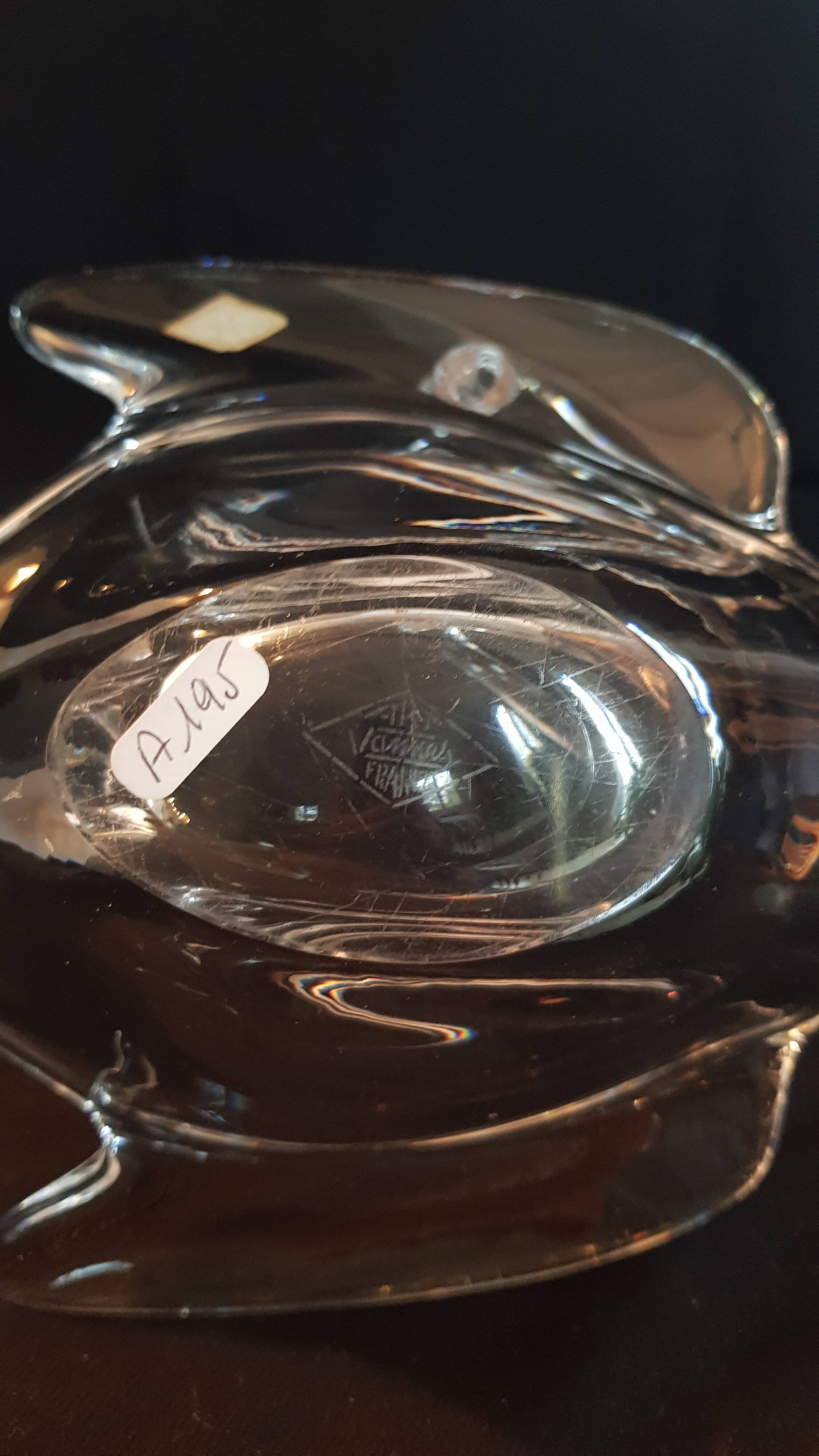 Coupe Vide-poche cristal de Vannes Le Châtel en forme de Cygne