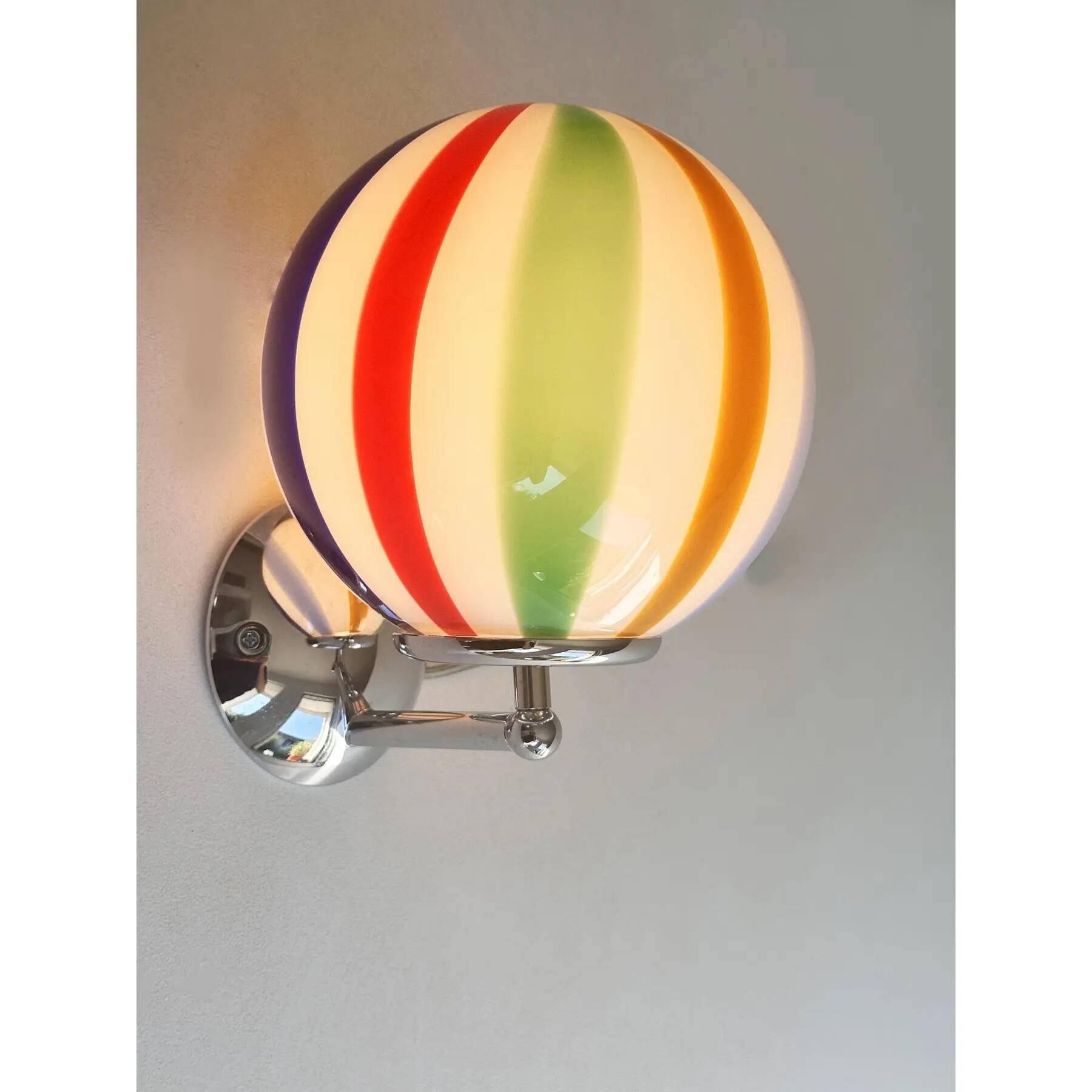 Set of Two Contemporary Multicolor "Rods" Murano Glass Wall Sconces
