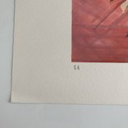 Lithographie originale signée Michel Henry - Bouquet de Coquelicots