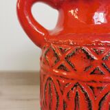 Red Vase Scheurich Vintage
