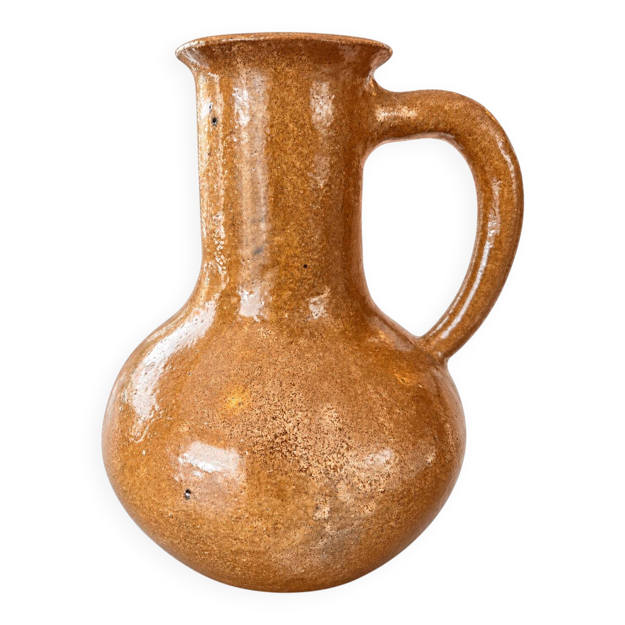 Vintage Studio Pottery Jug – Speckled Brown Glaze