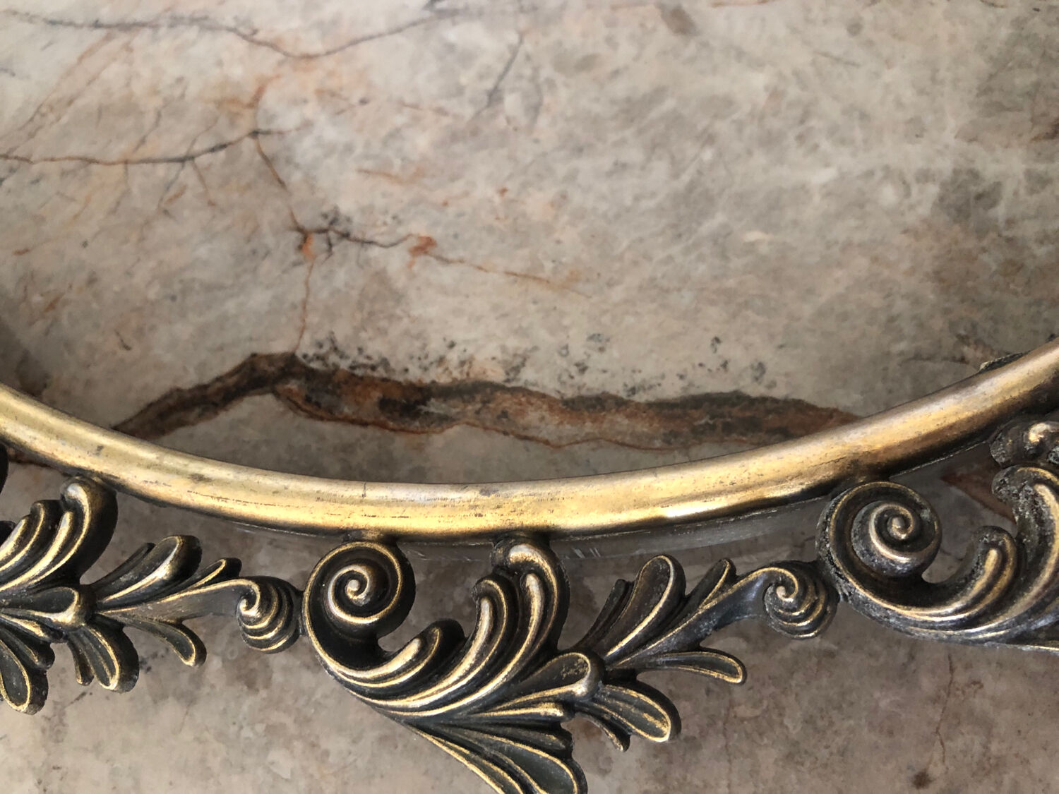 Old baroque metal frame