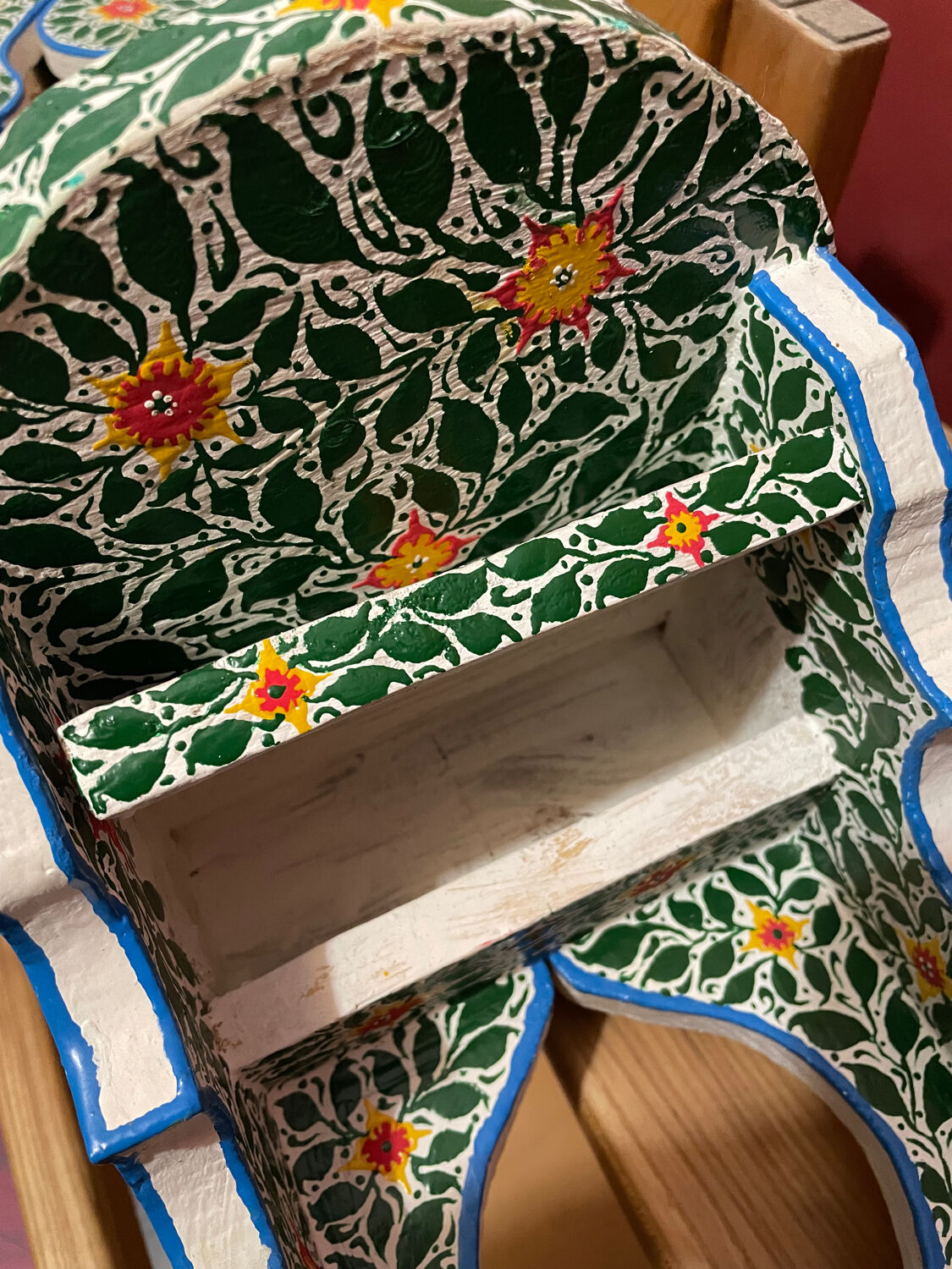 Pair of hand-painted Tunisian bedside tables or shelves