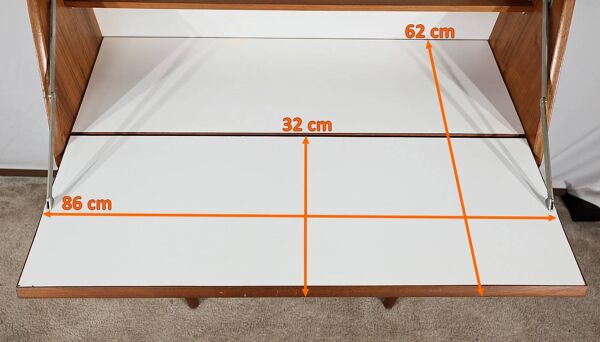 Secrétaire en Teck, estampillé LB Kofod-Larsen, Danemark – 1960