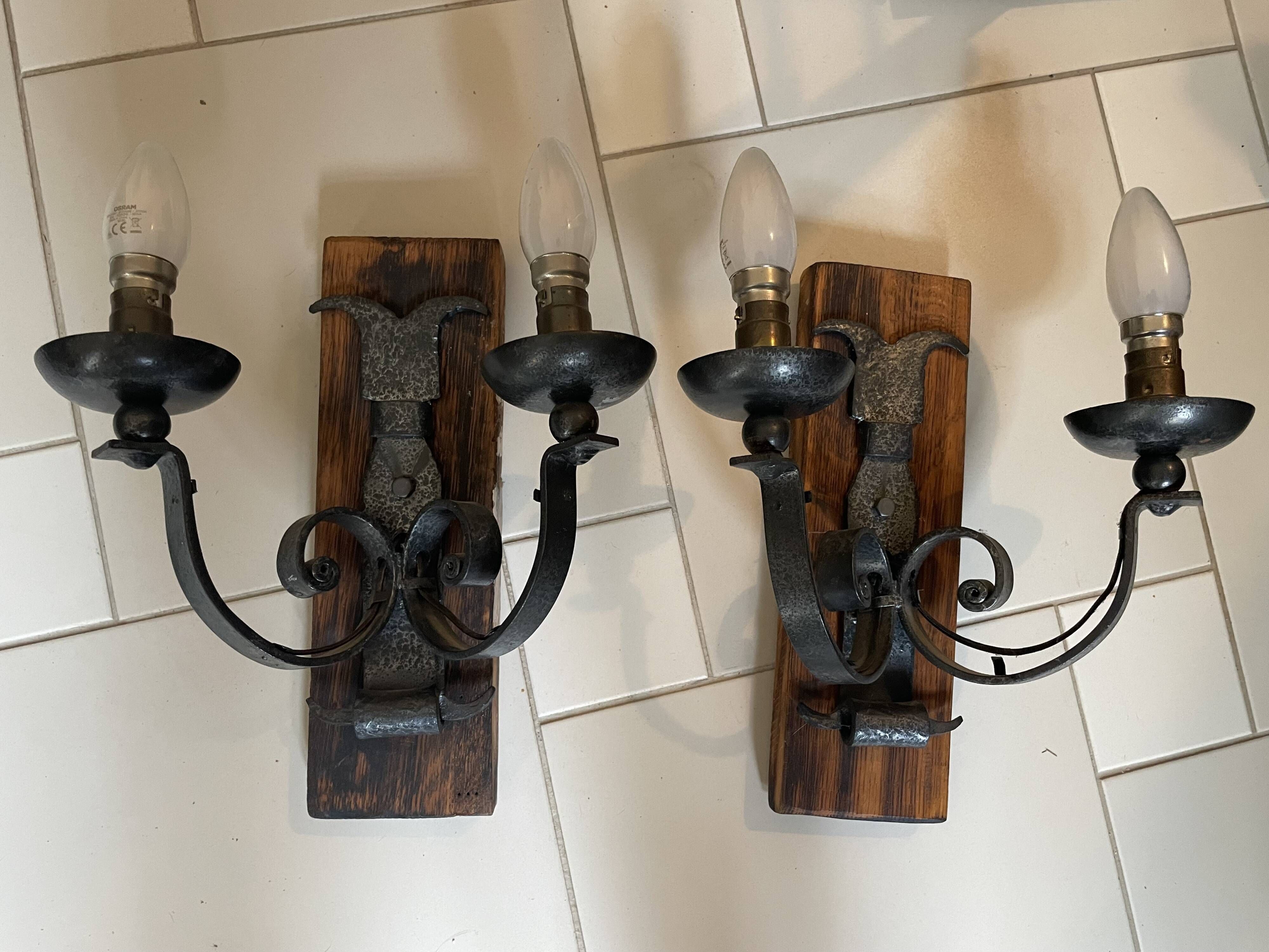Pair of antique wall lights