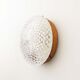 1970's Heavy round crystal glass wall sconce by Massive Belgium