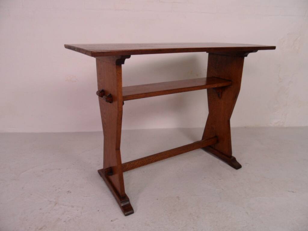 Brutalist oak sidetable  writing table
