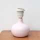 Pale pink ceramic lamp, raffia shade, 70s