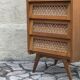 Chiffonnier pieds compas 1950 en bois clair