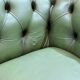 Chesterfield sofa in green leather 3 places from the 80s