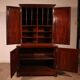 small two-body solid mahogany desk from the early 19th century with writing surface