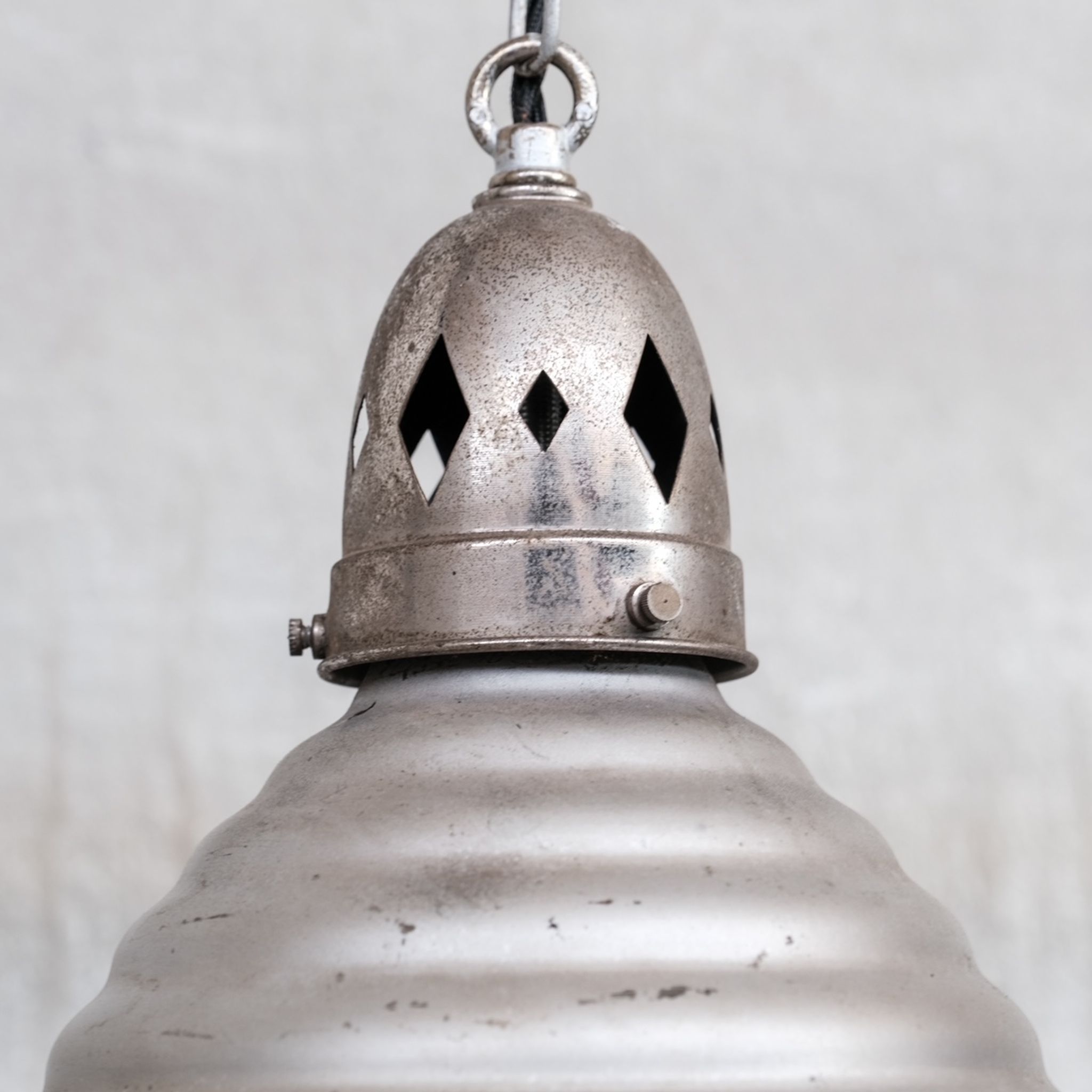 Antique mercury glass two tone pendant light