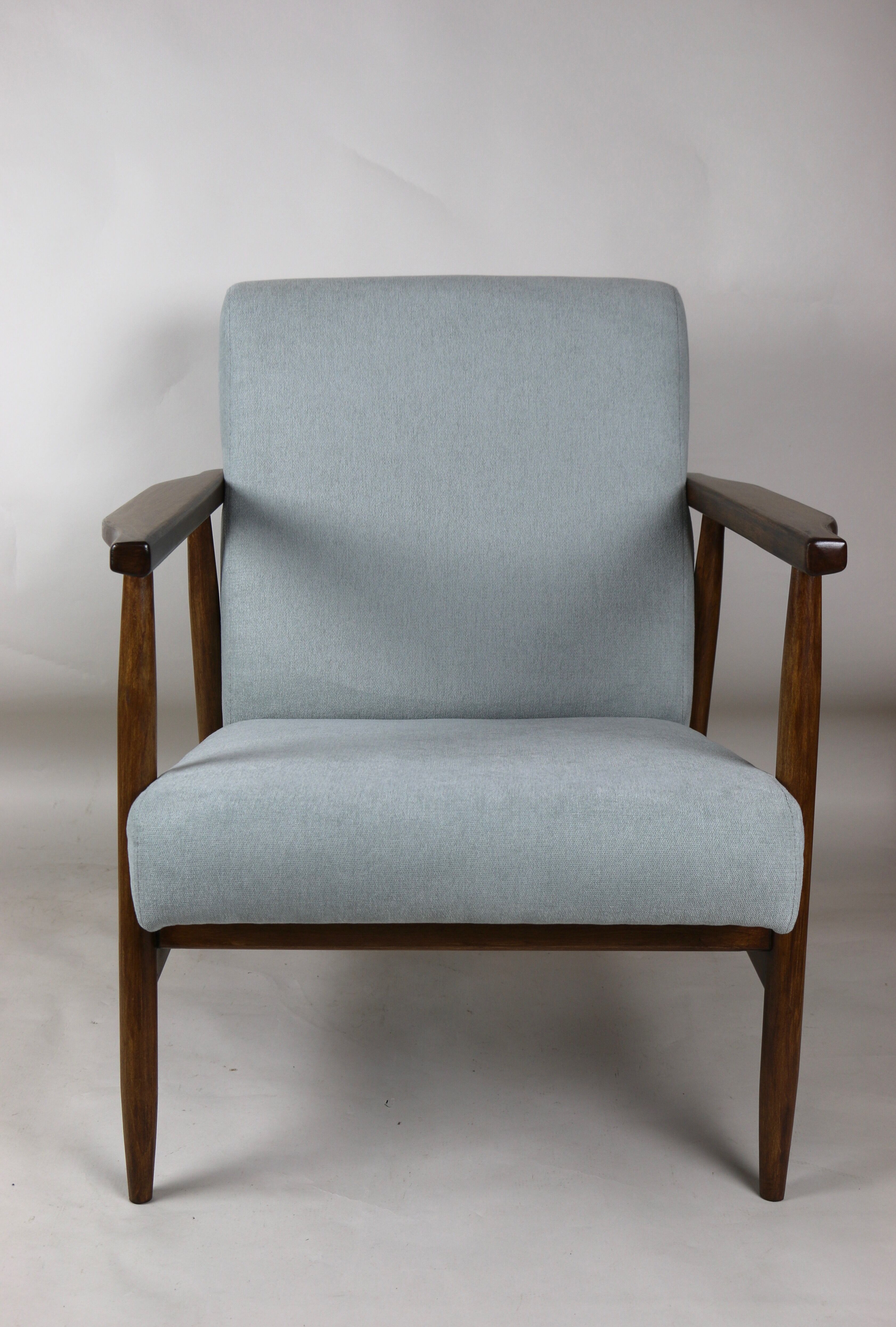 Fauteuil bleu gris vintage, années 1970