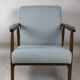 Fauteuil bleu gris vintage, années 1970