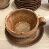 Set of 9 cups and under cups in sandstone