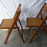 Chaises de jardin pliantes en bois verni