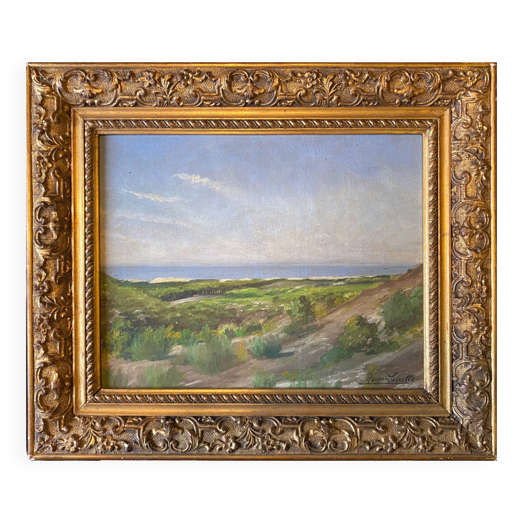 Tableau (école du xx° siècle) représentant un bord de mer signé par ...