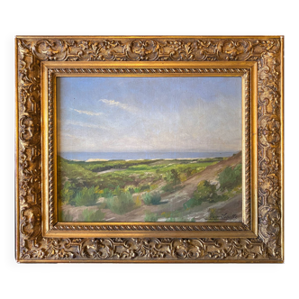 Painting (20th century school) representing a seaside signed by roger latrille