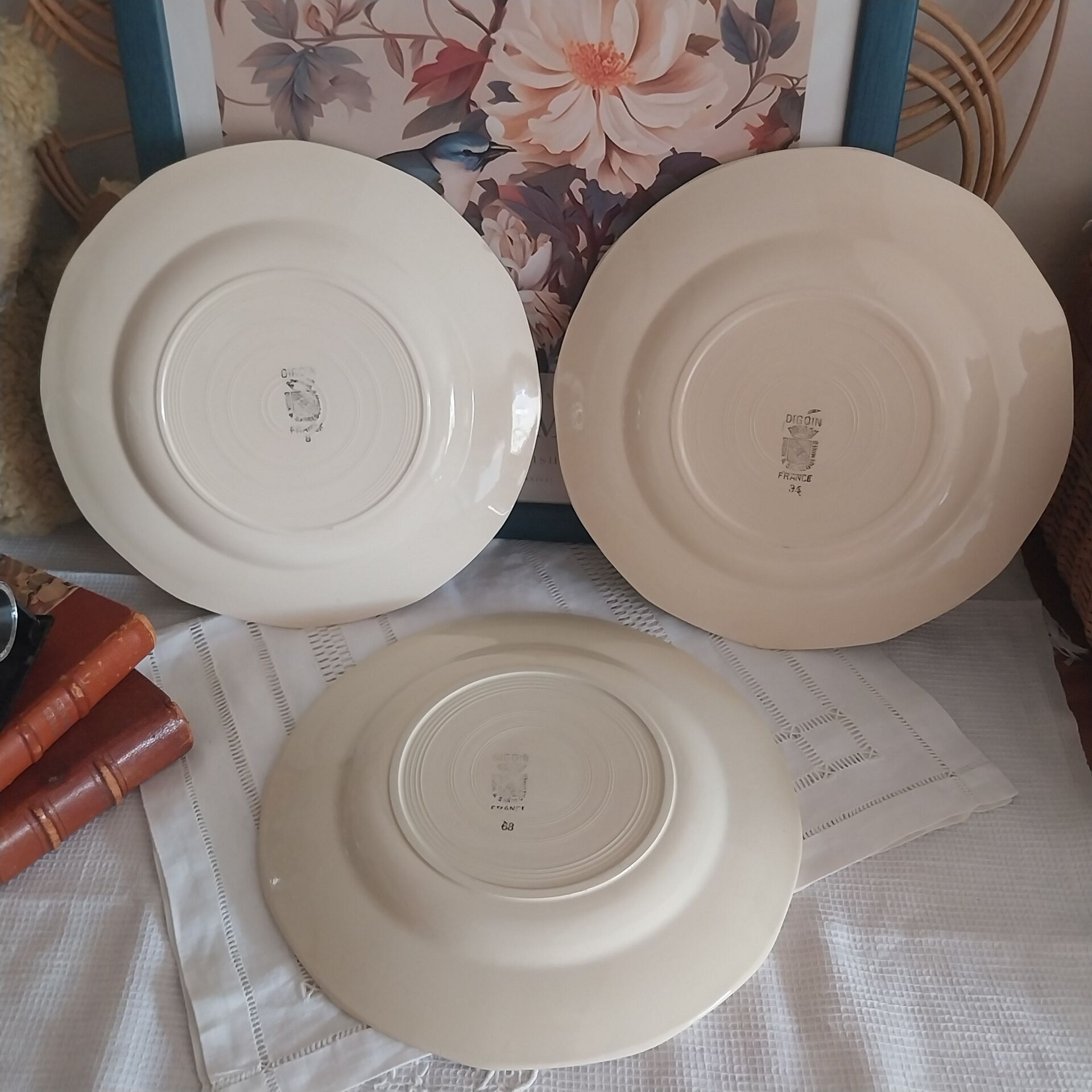 Old flat plates Digoin Sarreguemines